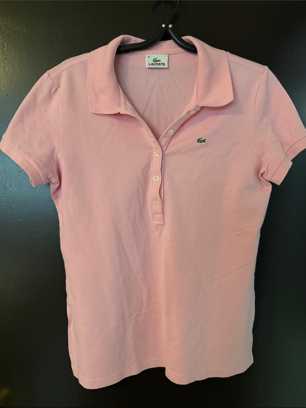 Lacoste Women's Light Pink Short-Sleeve Polo with Crocodile Logo